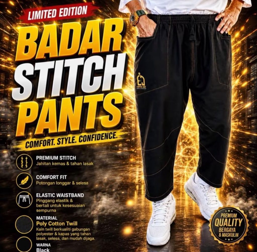 SELUAR BADAR STITCH NEW DESIGN 2026 Poly Cotton Twill